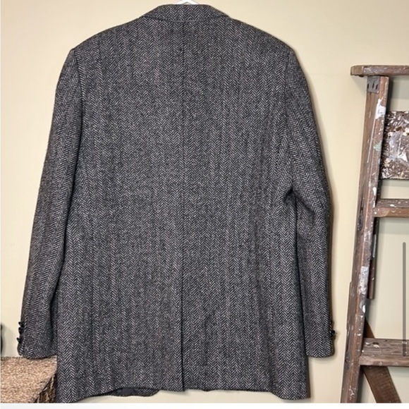 Sears Vintage Tweed Wool Jacket Grey Herringbone Blazer Sportcoat 44T‎ - Picture 7 of 14